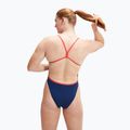 Speedo Placement Digital Vback women's one-piece swimsuit cerulean blue/true cobalt/watermelon/white 7