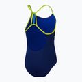 Speedo Placement Lane Line Back cerulean blue/flare pink/bitter lime/bolt children's one-piece swimsuit 3