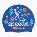 Speedo Junior Printed Silicone swimming cap zafre blue/white 2