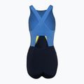 Speedo Colourblock Highneck Crossback swimsuit true navy/sevres blue/lemon drizzle 2