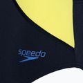 Speedo Colourblock Highneck Crossback swimsuit true navy/sevres blue/lemon drizzle 3