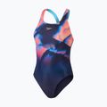 Speedo Placement Digital Powerback one-piece swimsuit true navy/siren red/punch blue