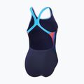 Speedo Placement Digital Powerback one-piece swimsuit true navy/siren red/punch blue 2