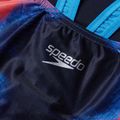 Speedo Placement Digital Powerback one-piece swimsuit true navy/siren red/punch blue 3