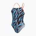 Speedo Allover Digital Lattice Tie-Back one-piece swimsuit black/picton blue/siren red