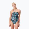 Speedo Allover Digital Lattice Tie-Back one-piece swimsuit black/picton blue/siren red 3