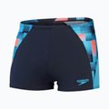 Speedo Endurance+ MAX Splice Aquashort men's swimming boxers true navy/picton blue/siren red