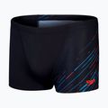 Speedo men's HyperBoom V-Cut Aquashort swimming boxers black/picton blue/siren red