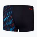 Speedo men's HyperBoom V-Cut Aquashort swimming boxers black/picton blue/siren red 2