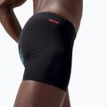 Speedo men's HyperBoom V-Cut Aquashort swimming boxers black/picton blue/siren red 10