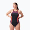 Speedo High Neck Splice Cross Back one-piece swimsuit black/plum dandy/siren red 5