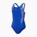 Speedo HyperBoom Splice Muscleback children's one-piece swimsuit true cobalt/siren red/picton blue