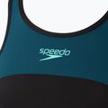 Women's one-piece swimsuit Speedo High Neck Splice Cross Back dark teal 3