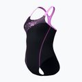 Women's one-piece swimsuit Speedo Medley Logo Medalist neon violet 3