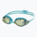 Women's swim goggles Speedo Vanquisher 3.0 Mirrored bachelor button/celeste/gold mirror