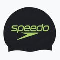 Speedo Printed Silicone swimming cap black stacked logo