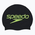 Speedo Printed Silicone swimming cap black stacked logo 2
