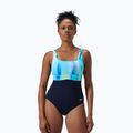 Ladies' one-piece swimsuit Speedo Shaping Contour Eclipse Printed true navy/berry 5