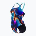 Women's one-piece swimsuit Speedo Allover Digital Leaderback lava blur/speedo black 3