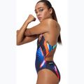 Women's one-piece swimsuit Speedo Allover Digital Leaderback lava blur/speedo black 6