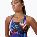 Women's one-piece swimsuit Speedo Allover Digital Leaderback lava blur/speedo black 9