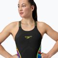 Women's fastskin Speedo Fastskin LZR Pure Intent 2.0 Closedback Kneeskin black / molten blur / hyper yellow / mainline 6