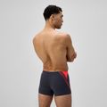 Men's swim boxers Speedo Hyper Boom Splice grey lead/neon coral 3