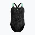 Children's one-piece swimsuit Speedo Allover Pwerbackback black/alfalfa green