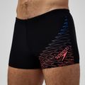 Men's swim boxers Speedo Medley Logo Aquashort black/neon coral 5