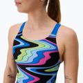 Women's one-piece swimsuit Speedo FL Printed Leaderback ripple melody/lagoon blue 4