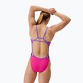 Women's one-piece swimsuit Speedo FL Solid Tri Back flare pink/indigo glow 2