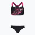 Children's two-piece swimsuit Speedo Medley Logo Racerback 2pc anthracite/pink