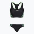 Women's two-piece swimsuit Speedo Placement Raceback 2pc anthracite/clover