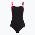 Ladies' one-piece swimsuit Speedo Shaping LunaLustre Printed anthracite/ruby