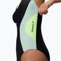 Women's one-piece swimsuit Speedo Ocean Flex Zip black/pale clover 5