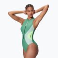 Women's one-piece swimsuit Speedo Ocean Flex Zip fortune green/pale clover 3