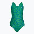 Nike Hydrastrong Multi Print Fastback children's one-piece swimsuit green NESSD045-380