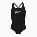 Nike Swim Girls Logo Tape Crossback one-piece children's swimsuit black/playful pink/white/playful pink