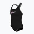 Nike Swim Girls Logo Tape Crossback one-piece children's swimsuit black/playful pink/white/playful pink 3