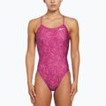 Women's one-piece swimsuit Nike Hydrastrong Multi Print Cutout hot fuchsia