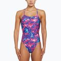 Women's one-piece swimsuit Nike Hydrastrong Multi Print Lace Up Tie Back persian violet