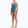 Women's one-piece swimsuit Nike Poppy Print V-Neck midnight navy 2