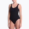 Women's one-piece swimsuit Nike Shoreline Pucker Scoop Neck black