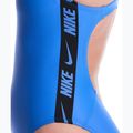 Women's one-piece swimsuit Nike Logo Tape Fastback blue crystal 5