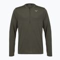 Men's running sweatshirt Mizuno Core Impulse Half Zip Long Sleeve Tee forest night