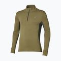 Men's running sweatshirt Mizuno Active Warmalite Half Zip Long Sleeve Top martini olive
