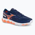 Men's tennis shoes Mizuno Wave Enforce Tour 2 CC beacon blue/white/lava orange