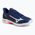 Men's tennis shoes Mizuno Wave Exceed Tour 7 CC beacon blue/white/lava orange