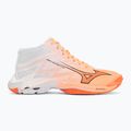 Volleyball shoes Mizuno Wave Lightning Elite Mid Flamingo Coral/Lava Orange/White 2