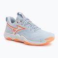 Women's volleyball shoes Mizuno Wave Momentum Elite blue finch/white/lava orange